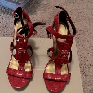 Red Strappy Stiletto Sandal